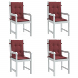 vidaXL Perne scaun spătar mic 4 buc. melanj roșu vin 100x50x4cm textil