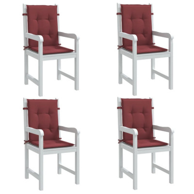 vidaXL Perne scaun spătar mic 4 buc. melanj roșu vin 100x50x4cm textil foto