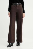G-Star pantaloni de bumbac culoarea maro, lat, high waist, D26432.E078