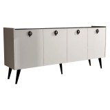 Cumpara ieftin Consola Jeslie melaminat alb - gri inchis 180x40x79cm