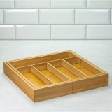 Cutie pentru tacamuri 7 compartimente, din bambus, pentru sertar, 52x31,5x5 cm Kinghoff