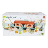 Barca familiei de vidre din lemn premium, Tender Leaf Toys