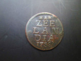Olanda (provincia Zeelandia ) _ 1 duit 1758, Europa, Cupru (arama)