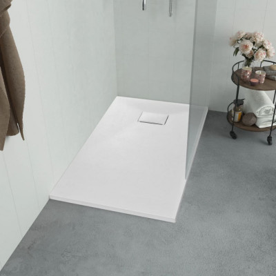 vidaXL Cădiță de duș, alb, 120 x 70 cm, SMC foto