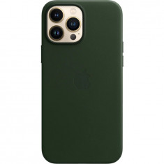 Husa de protectie Apple Leather Case with MagSafe pentru iPhone 13 Pro Max, Sequoia Green foto