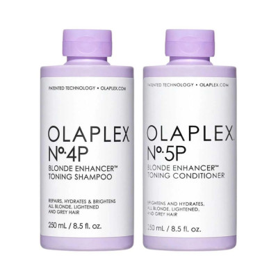 Pachet pentru par blond, Olaplex, Blonde Enhancer&amp;trade; Toning, Sampon 250ml + Balsam 250ml foto