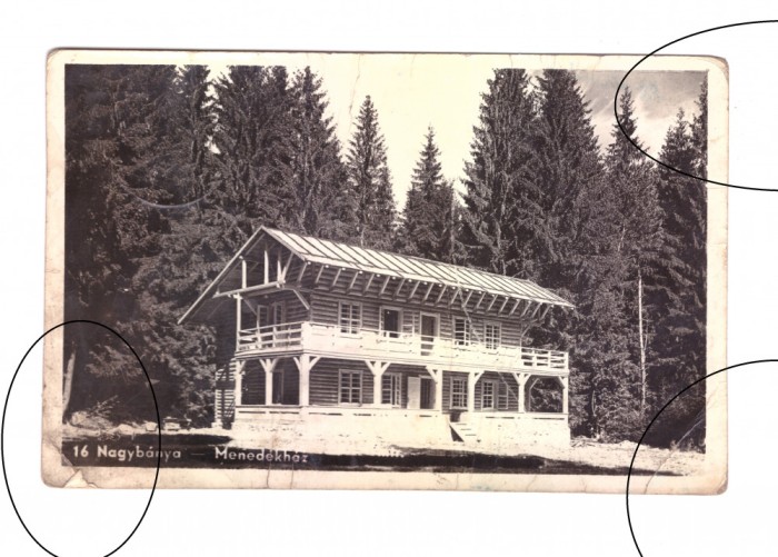 CP Baia Mare - Cabana, ocupatia maghiara, circulata 1944, colturi indoiate