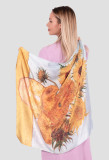 Esarfa-batic din matase, cu imprimeu pictura celebra ,, Floarea Soarelui, Urbanelle