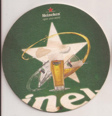 L2 - suport pentru bere din carton / coaster - Heineken foto