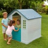 Casa de Joaca pentru Copii, Gri si Verde, 109x95x87.5cm, CMCLASS
