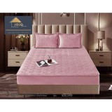 Cumpara ieftin Topper Saltea/Husa de pat matlasata si 2 fete de perne din catifea, cu elastic, model tip topper 180x200 - JO839