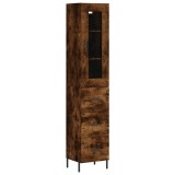 Dulap inalt, stejar fumuriu, 34,5x34x180 cm, lemn prelucrat