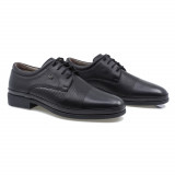 Pantofi Barbati, Dim-107-3, Eleganti, Piele Naturala, Negru, 40 - 44