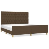 Cumpara ieftin Cadru de pat fara saltea, maro inchis, 180x200 cm, textil