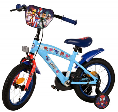 Bicicleta pentru baieti Spidey, 14 inch, culoare albastru, frana de mana fata si PB Cod:21532-SACB foto