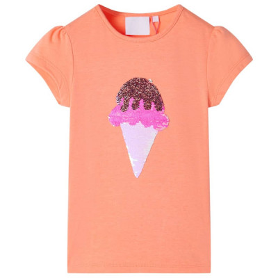 Tricou pentru copii, portocaliu neon, 116 foto