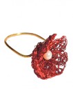 B146b. Inel Terra, fir metalic cupru crosetat, Rosietic, 6 cm, 57 - 67, RavariuArt