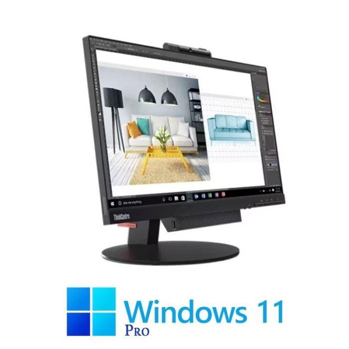 All-in-One Lenovo TIO22 Gen 3, Hexa Core i5-8400, 16GB, 256GB SSD, Win 11 Pro