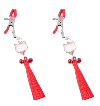Clame Sfarcuri cu Ciucuri si Clopotei, Rosu, Mokko Toys foto