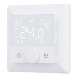 Termostat de &icirc;ncălzire Wengart cu Wi-Fi, rotativ, cu control ajustabil al temperaturii &ndash; Alb