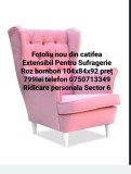 Fotoliu extensibil din catifea roz