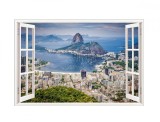 Cumpara ieftin Sticker decorativ, Fereastra 3D, Rio de Janeiro, 85 cm, 583STK, natura si peisaje