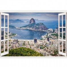 Sticker decorativ, Fereastra 3D, Rio de Janeiro, 85 cm, 583STK