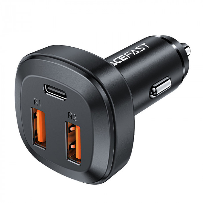 &Icirc;ncărcător Auto Acefast 66W 2x USB / USB Tip C, PPS, Power Delivery, Quick Charge 4.0, AFC, FCP, SCP Negru (B9) B9 BLACK