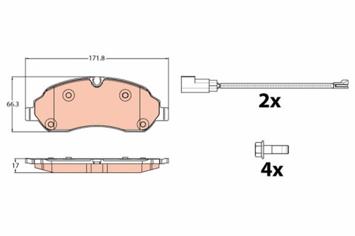 TRW GDB2117 set placute frana,frana disc