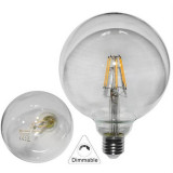 Bec glob transparent &Oslash; 125 cu LED COG dimabil 8W (&asymp;104w) lumina calda 1040lm
