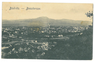 2289 - BISTRITA, Panorama, Romania - old postcard, CENSOR - used - 1917 foto