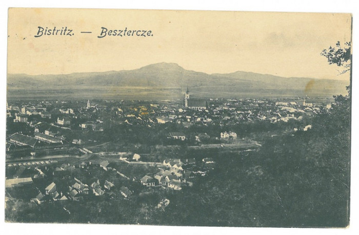 2289 - BISTRITA, Panorama, Romania - old postcard, CENSOR - used - 1917