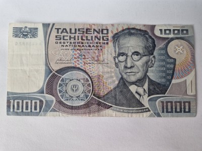 Austria 1000 Schiling 1983 -Erwin Schr&amp;ouml;dinger, foto