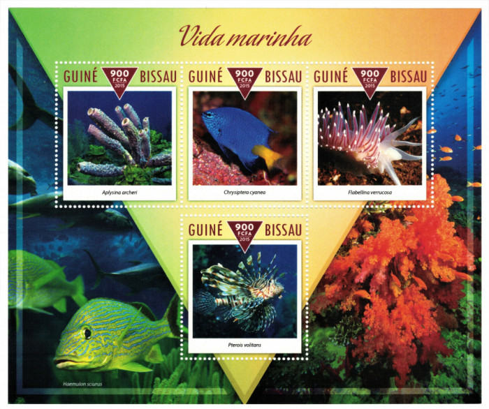 GUINEEA-BISSAU 2013 - Fauna marina/ set complet MNH-colita+bloc