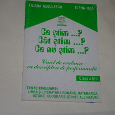 Ce stim ? Cat stim ? Ce nu stim ? Evaluare cu descriptori de perfrormanta a VI-a