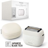 Aparat de ras compact Panasonic Seria 900 ES-PV6B-W803, design unic și compact din material NAGORI, 5 lame, motor liniar ultra-rapid, 50min autonomie