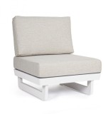Fotoliu aluminiu alb textil bej Infinity 70x87x80 cm