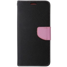 Husa tip carte cu stand Fancy Book negru cu roz pentru Samsung Galaxy A22 5G foto