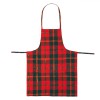 Șorț Bucătărie Crăciun Carouri Roșii Verzi Lurex Auriu 77x57cm Bumbac, Buzunar, Model Festiv Sărbători
