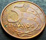 Cumpara ieftin Moneda 5 CENTAVOS - BRAZILIA, anul 2015 *cod 02 = Joaqu&iacute;m Jos&eacute; da Silva Xavier, America Centrala si de Sud