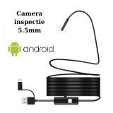 Camera endoscop HD boroscop 5.5mm smartphone android laptop pc IP67 5 metri