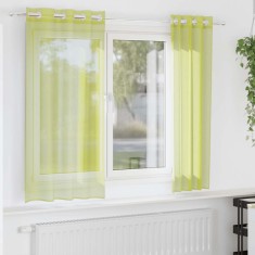 vidaXL Perdele Voile cu Oelii 2 buc Verde măr 140x140 cm 4102053