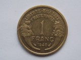 Moneda Franta 1 Franc 1940 - Numismatica, Colectie
