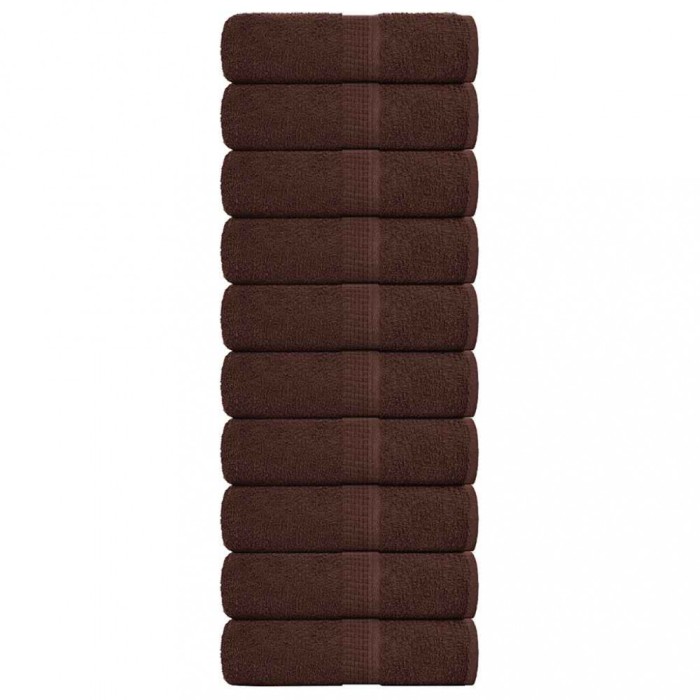 Prosoape pentru oaspeti 10 buc maro 360 g/m&sup2; 100% bumbac