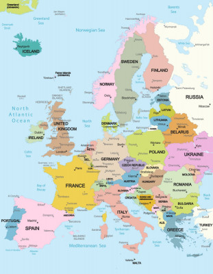 Stickere Harta Europei - 60x90 cm foto
