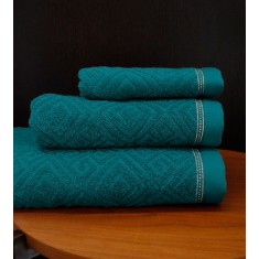 Set de 3 prosoape baie 100% bumbac Valentini Bianco, Adonis Bleumarin