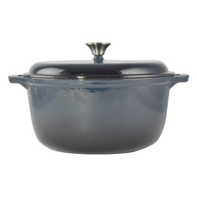 Oala de fonta emailata cu capac, maner din inox, 7 L, Perfect Home foto