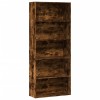 Gossi biblioteca, stejar fumuriu, 80x30x189 cm, lemn prelucrat