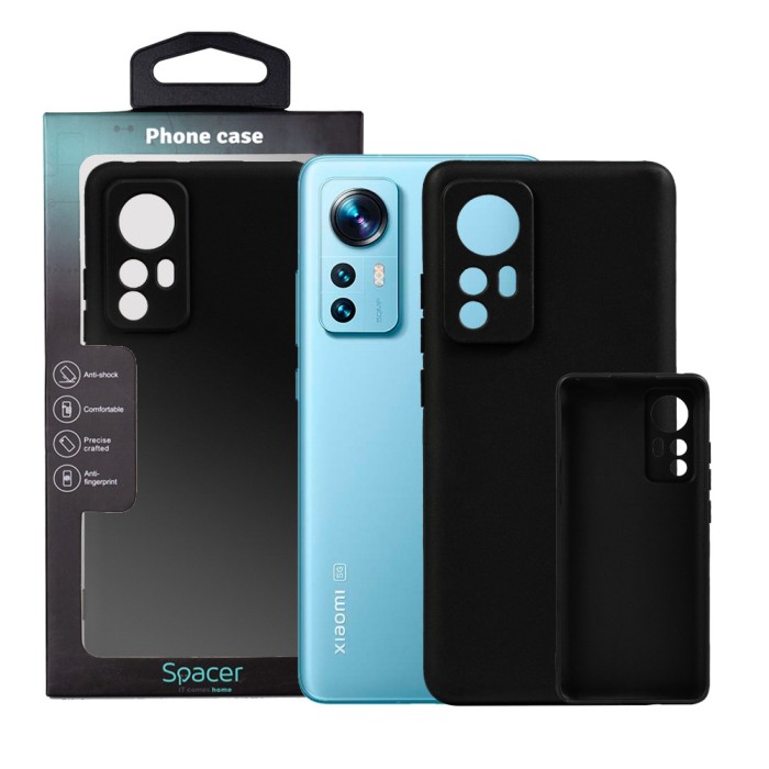 Husa Xiaomi 12 X Spacer, negru, grosime 1.5mm, material flexibil TPU &quot;SPPC-XI-12X-TPU&quot;