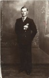 P2125N Veteran rom&acirc;n din Primul Război Mondial cu Serviciul Credincios, Crucea comemorativă a războiului 1916-1918 și panglica Bărbăție și Credință